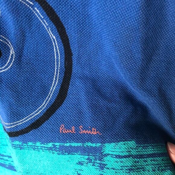 Paul Smith Blue Polo with Bicycle Design - Picture 3 of 8